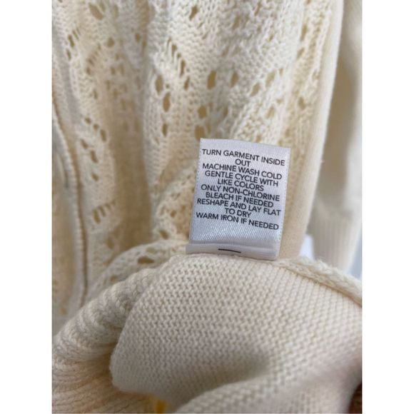 Christopher & Banks 100% Cotton Knit 3/4 Sleeves Cardigan Size XL - Picture 10 of 12